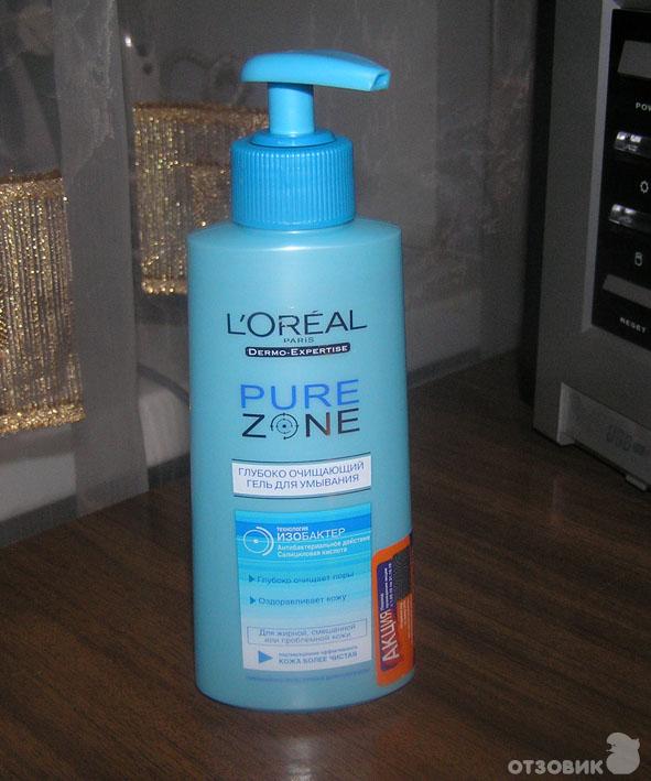 Глубоко очищающий гель для умывания Loreal Pure Zone фото